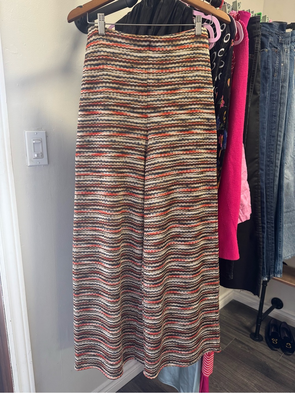Free People "Shes A Rainbow" Wide-Leg Knit Pants